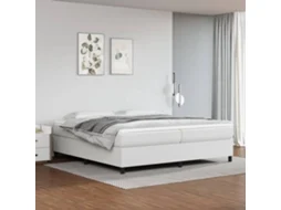 Vidaxl Estrutura de Cama com Molas 200x200 Cm Couro Artificial Branco