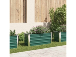 Vidaxl Canteiro Elevado De Jardim Aço Galvanizado 100x40x45 Cm Verde