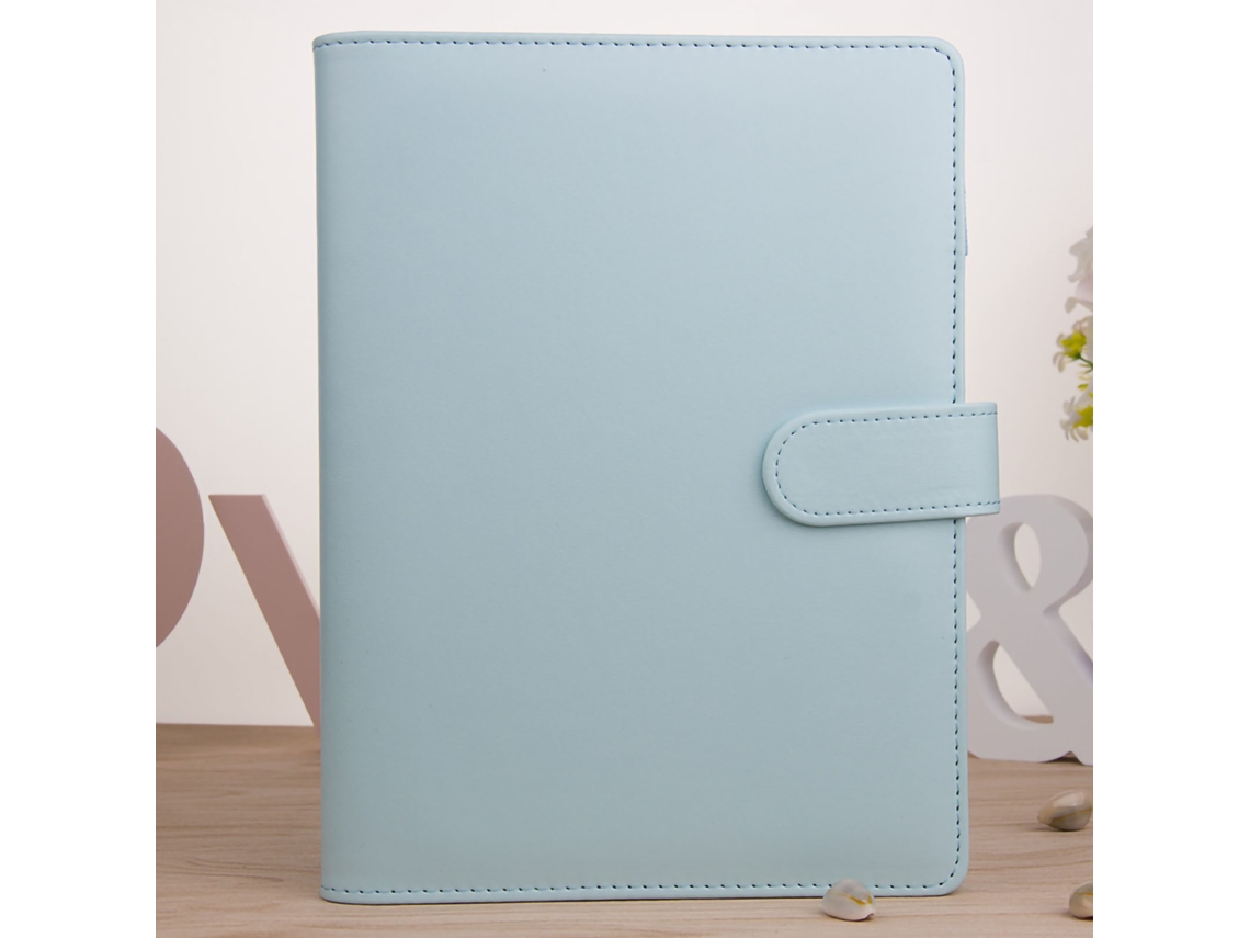 Caderno Macaron A5 Azul Folha Suave Grossa Folha Solta Presente Meninas Meninos