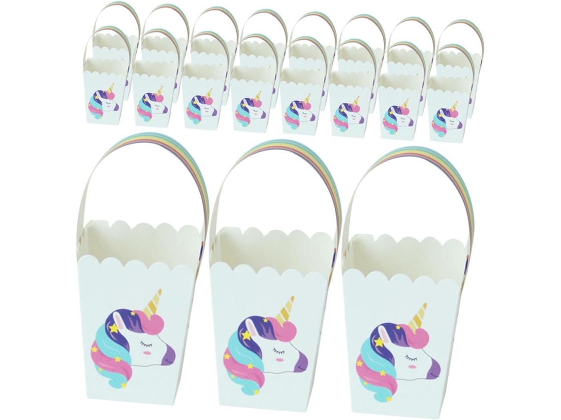 Caixa De Doces Decorativa Com 25 Peças, Com Design De Unicórnio, Leve E Portátil, Com Alças, Ideal Para Festas