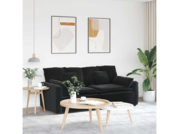 Vidaxl Sofá Modular Com Almofadas Preto