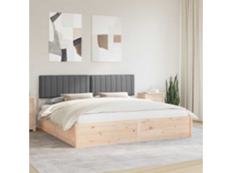 Vidaxl Estrutura De Cama Com Cabeceira Estofada Cinza Escuro