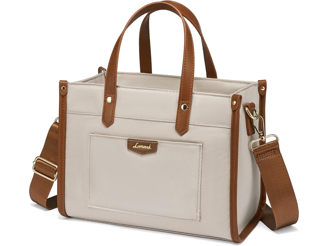 Bolsa de piquenique leve feminina Aquaforge, bolsa elegante de couro sintético, damasco
