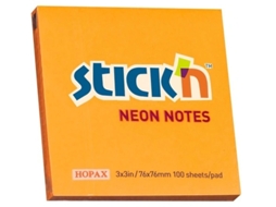 Bloco De Notas Adesivas, 76x76mm, Laranja