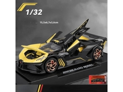 (amarelo) Bugatti Bolide, Modelo De Carro Esportivo Em Escala 1:32, Feito Em Metal Fundido, Com Função De Fricção De Som E Luz.