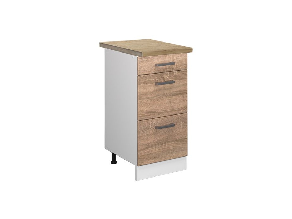 Armário de cozinha R-Line, 40 cm com gavetas, PT Carvalho, Sonoma, Vicco