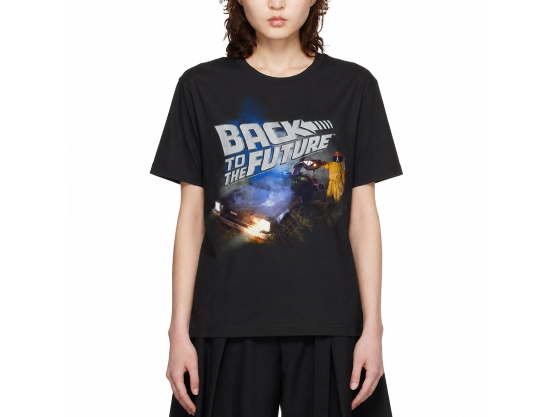 Rockinstone Back To The Future Movie Smoky Black Adult T-shirt Size:m