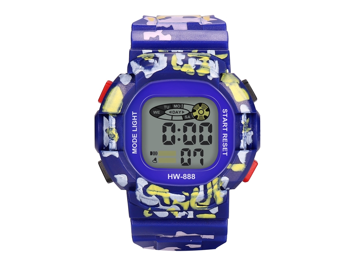 Reloj Electrónico Infantil De Piel Pvc Moda Niños Pulsera Azul