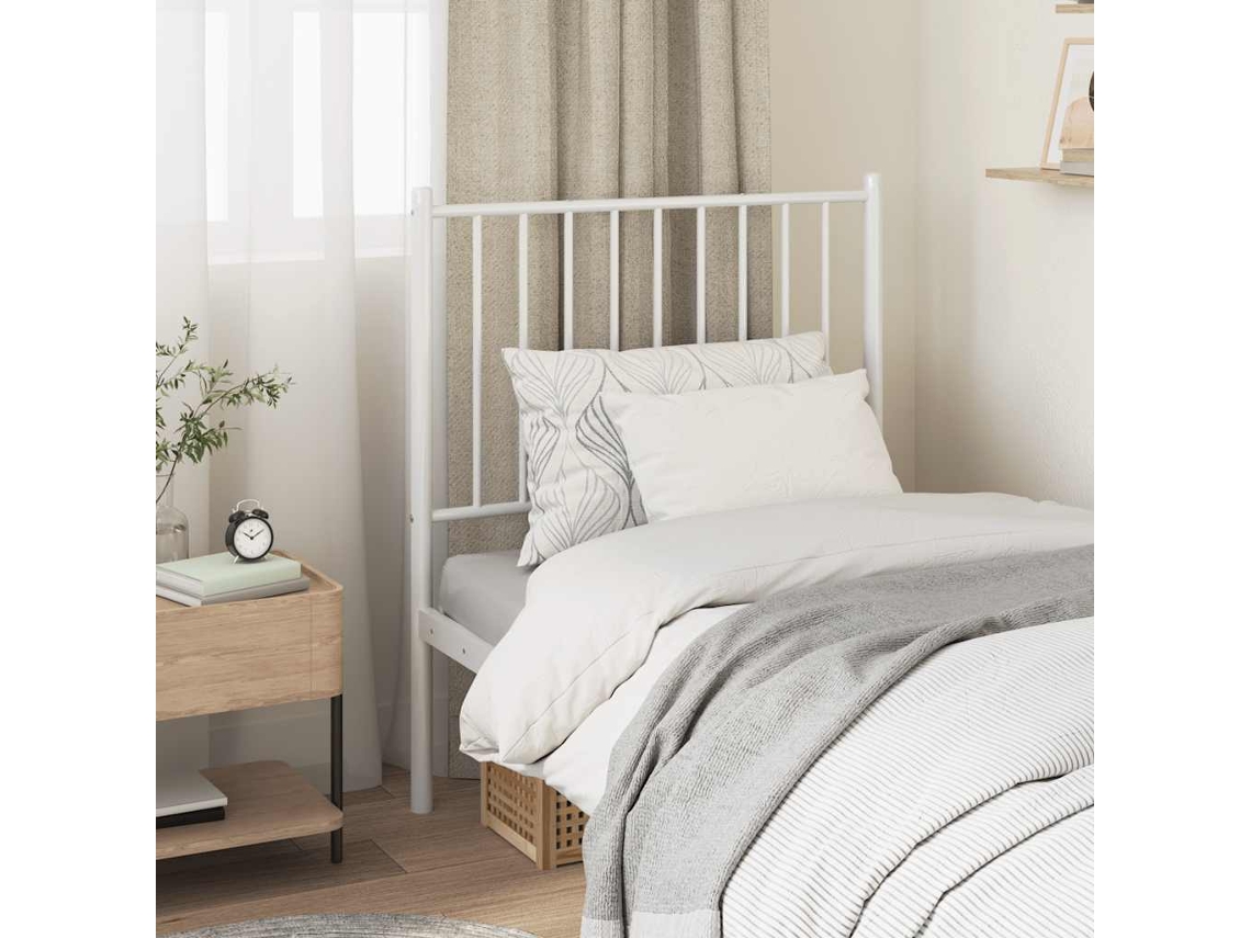 Vidaxl Cabeceira De Substituição 75 Cm Metal Branco