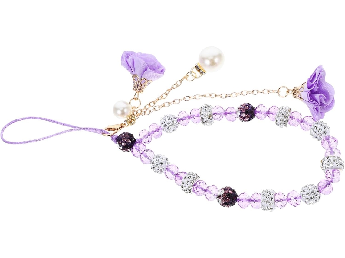 Pulseira Roxa De Ferro Para Celular Com Strass, Alça De Pulso Antiderrapante.