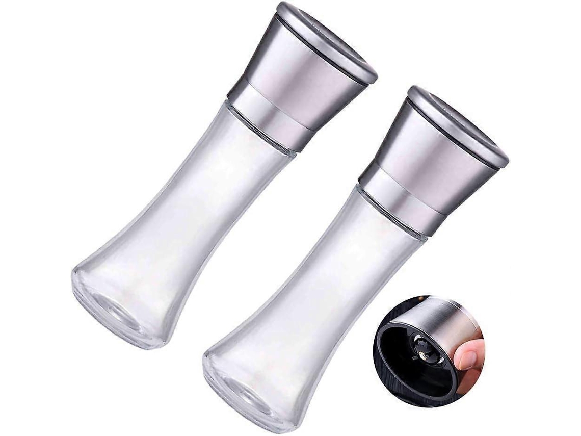 Conjunto De 2 Moedores De Sal E Pimenta Com Moedor De Cerâmica Ajustável E Anticorrosivo E Aço Inoxidável 304 Aquaforge