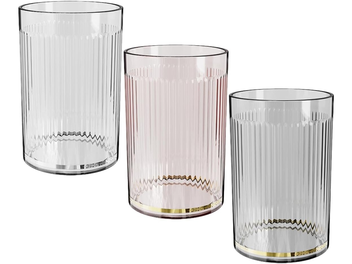 Conjunto De 3 Copos Pet Para Sala De Jantar. Cores