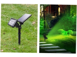Projetor De Luminária Solar De Solo Para Iluminação Externa, Com Estaca, Para Gramado, Jardim E Outros Ambientes, Na Cor Preta.