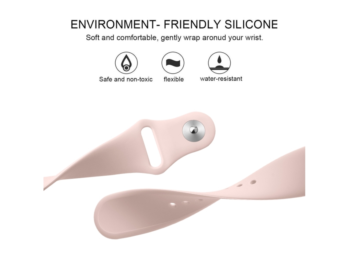 Bracelete de Smartwatch para Fitbit Versa 2 / Fitbit Versa / Fitbit Versa Lite de silicone de cor sólida, Tam: S (rosa areia)