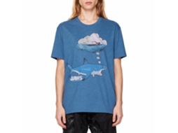 Rockinstone Jaws Movie Dreamy Snacks Heather Indigo Adult T-shirt Size:m