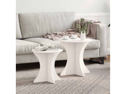 Vidaxl Mesa De Centro 2 Pcs Branco Madeira De Pinho Maciça