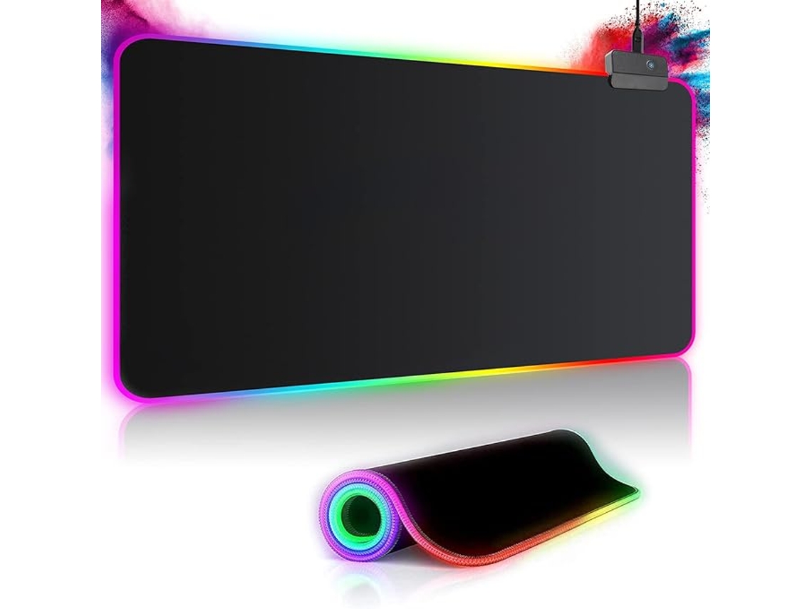 Pad de Mouse XXL 800 X 300 Mm 14 Modos de Iluminação 7 Cores Led À Prova D‘água e Sem Deslizamento ZYBLSSBB