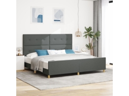 Cama De Casal Cinza Lovely Home Madeira Tecido Cinzento (200x200)