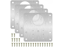 Suportes De Reparo Dobradiças Em Aço Inoxidável, Kit Com 2 4 10-placas De Reparo Dobradiças Em Aço Inoxidável Prateado