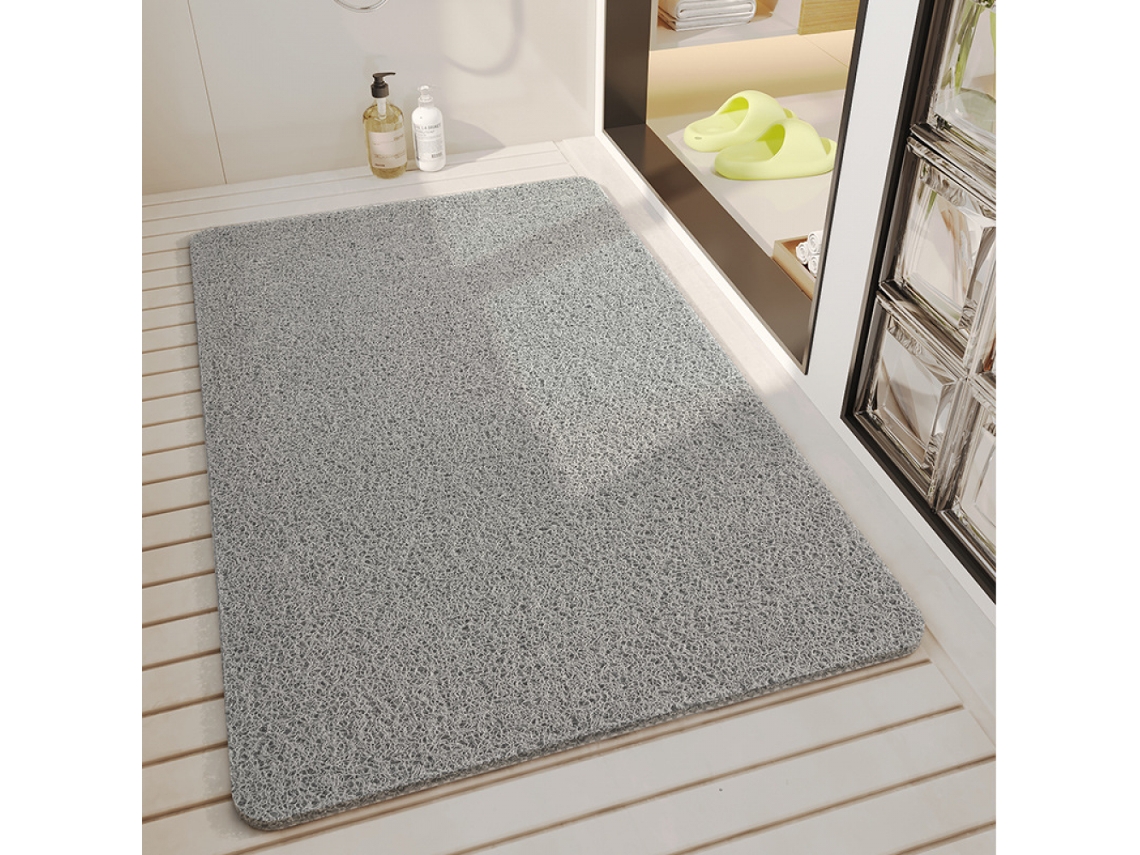 Tapete De Banho Microfibra Absorvente E Lavável, 40x80 Cm, Cinza, 1 Peça