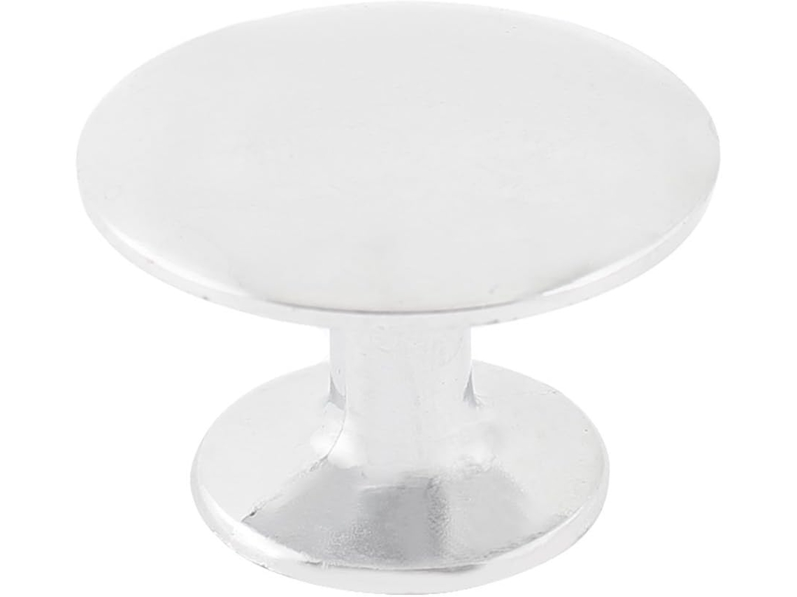 Conjunto De Puxadores E Fechaduras Para Portas Armários Closets Aexit, Com Botão Redondo De 30mm Diâmetro, Na Cor Prata