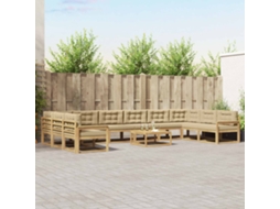 Vidaxl Conjunto De Sofás Para Exterior 11 Pcs Branco E Bege