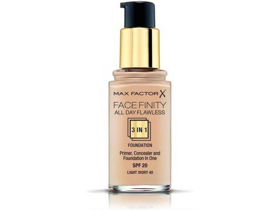 Base MAX FACTOR Facefinity 3 Em 1 Foundation SPF20 40 Marfim Claro ( 30 ml)