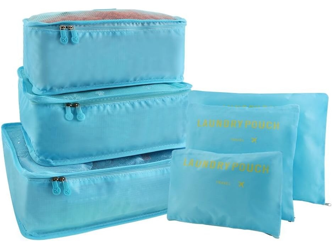 Conjunto De 6 Organizadores De Viagem Em Formato De Cubos Para Guardar Roupas E Itens Em Viagens