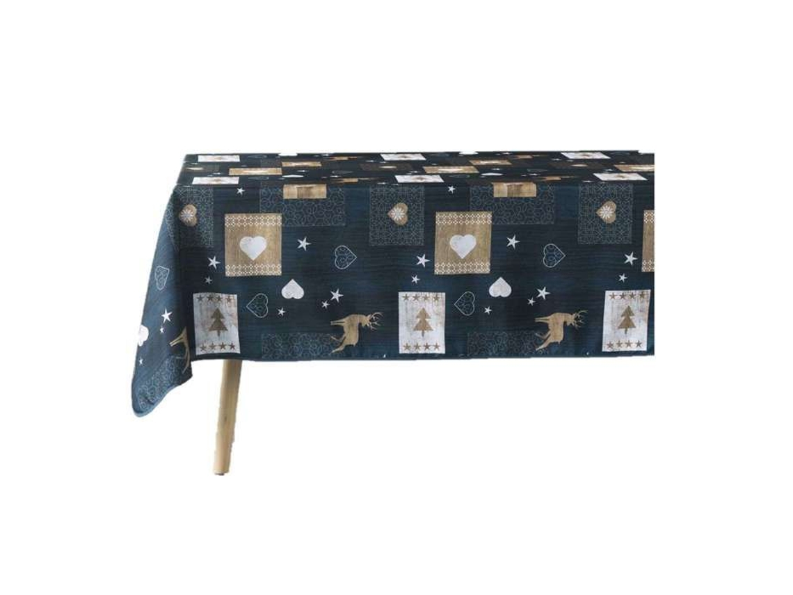 Doçura De Interior - Toalha Retangular Antimancha E Facilmente Lavável Com Impressão De Corações - L. 150 X L. 240 Cm - Azul