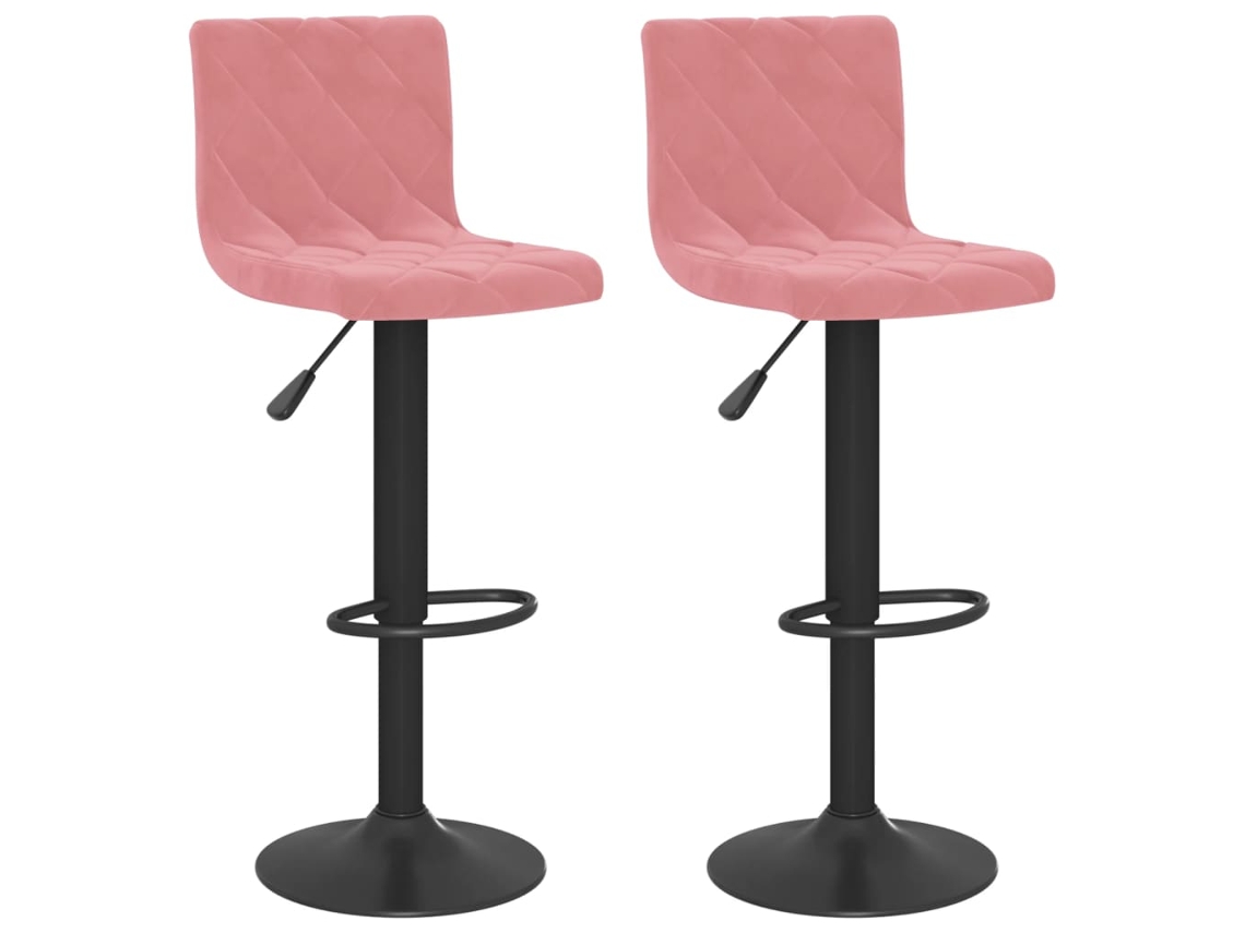 Bancos de Bar 2 Pcs Veludo Rosa MAISON EXCLUSIVE
