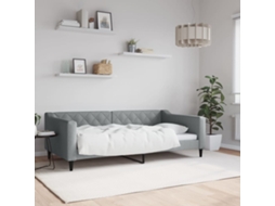 Vidaxl Sofá-cama 100x190 Cm Tecido Cinzento-claro