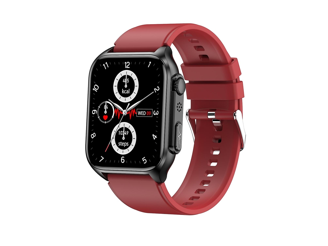 VONKELIOS - Relógio inteligente de silicone à prova d'água IP67 de 1,96 polegadas (vermelho)