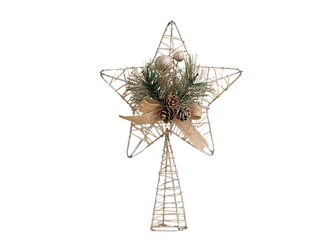 Laxiscreed Estrela Natal Dourada 3d Decorativa Com Buracos Para Árvores, Toque Festivo E Elegante