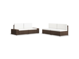 Garden Lounge Set, Garden Lounge Sets Vidaxl Marrom Rattan / Vime (n/a)