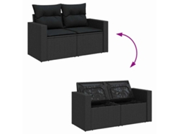 Maison Exclusive - Conjunto De Sofá De Jardim Com Almofada 13 Pcs Preto Vime Pe