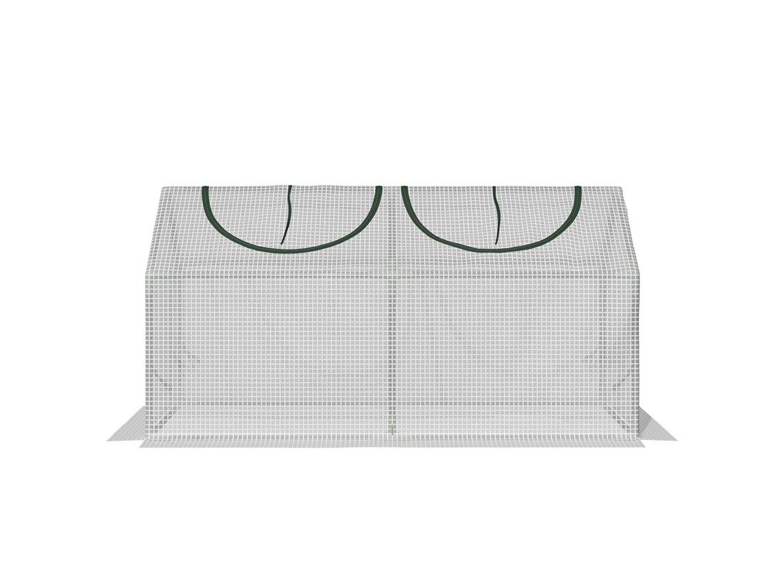 Estufa de jardim translúcida 119x60x60cm com 2 janelas de enrolar para cultivo de plantas, vegetais e flores, branca.