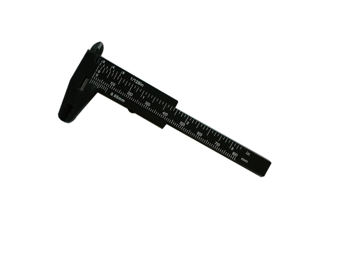 Paquímetro Vernier Mini De Plástico Preto 80 Mm, Ferramenta Leve Para