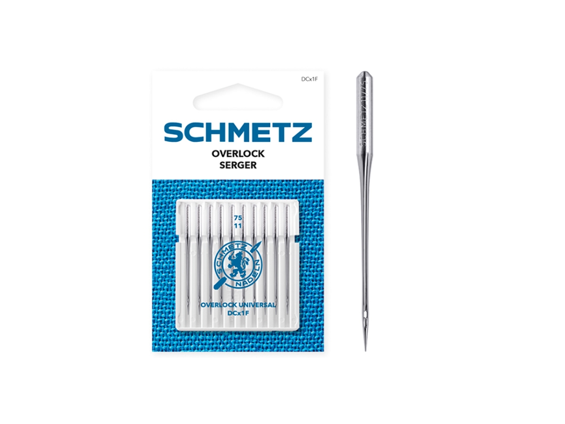 Agulhas SCHMETZ Overlock Dcx1f 75/11. Pacote de 10 Agulhas