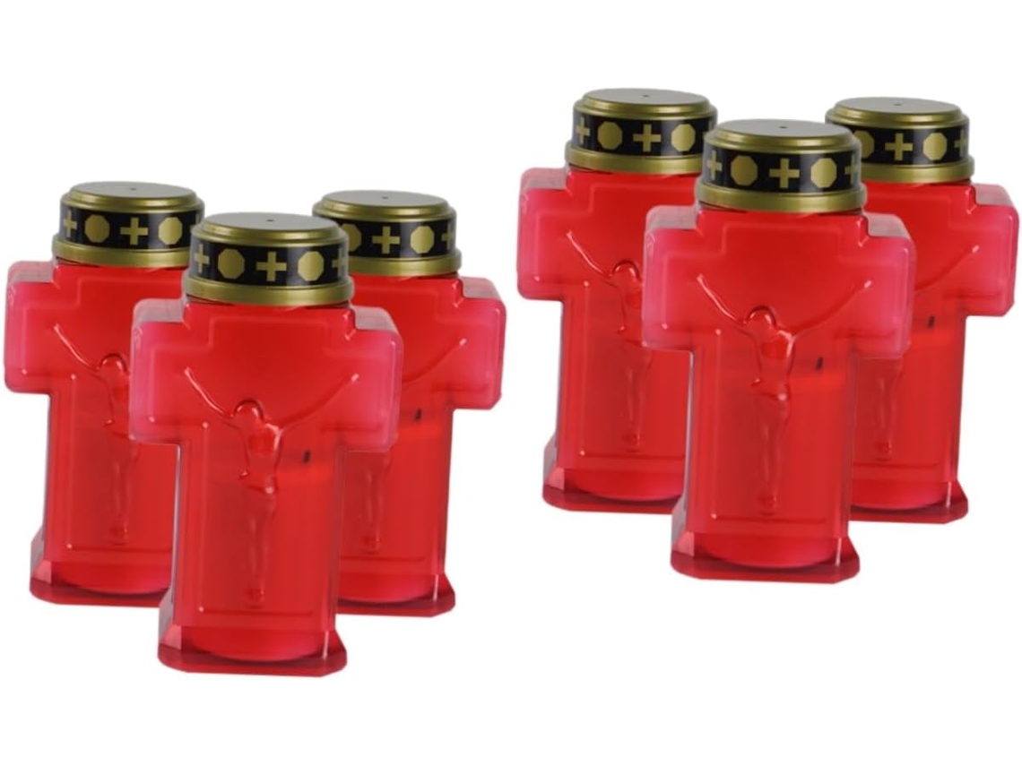 Conjunto de 6 Lâmpadas Eletrônicas Sem Chama para Decoração de Cemitérios e Jardins SFUSHOS
