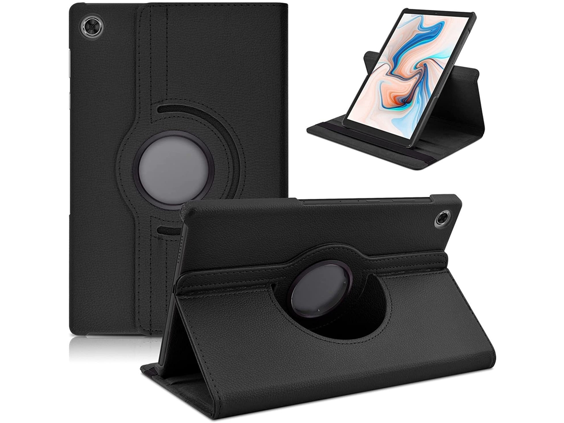 Elysve Capa Protetora Giratória De 360 Graus Com Padrão De Lichia Para Lenovo P12 12.7 Polegadas Preto