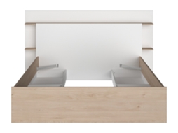 Estrutura De Cama Tilonide Vente-unique Natural Claro, Branco 140 X 190 Cm, 140 X 200 Cm - Sem Colchão - Sem Estrado