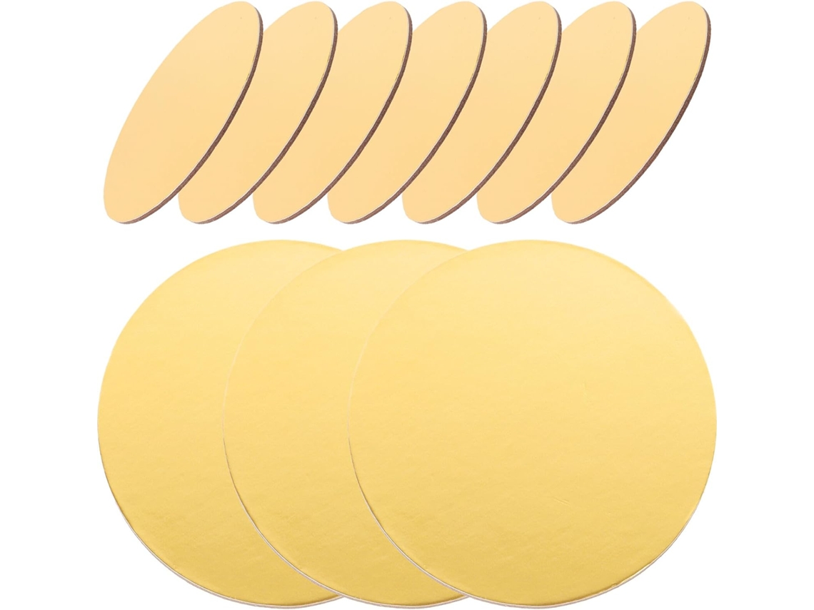 Suportes Redondos De Papel Dourado Resistente Hohopeti Para Bolos E Sobremesas, Ideais Para Casamentos E Festas Pacote