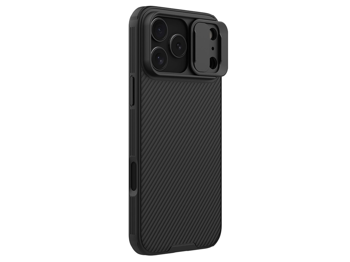Capa Nillkin Para Iphone 17 Pro Max Com Tampa Deslizante Para A Câmera - Preta