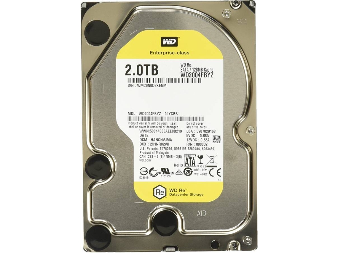 Disco HDD Interno WD 2TB RE (2 TB - SATA - 7200 RPM) | Worten.pt