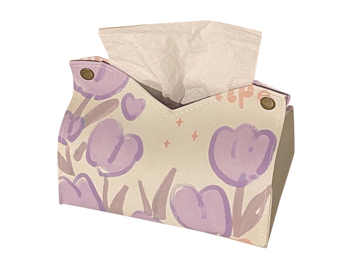 Capa de caixa de papel couro floral para quarto e sala S/MARCA