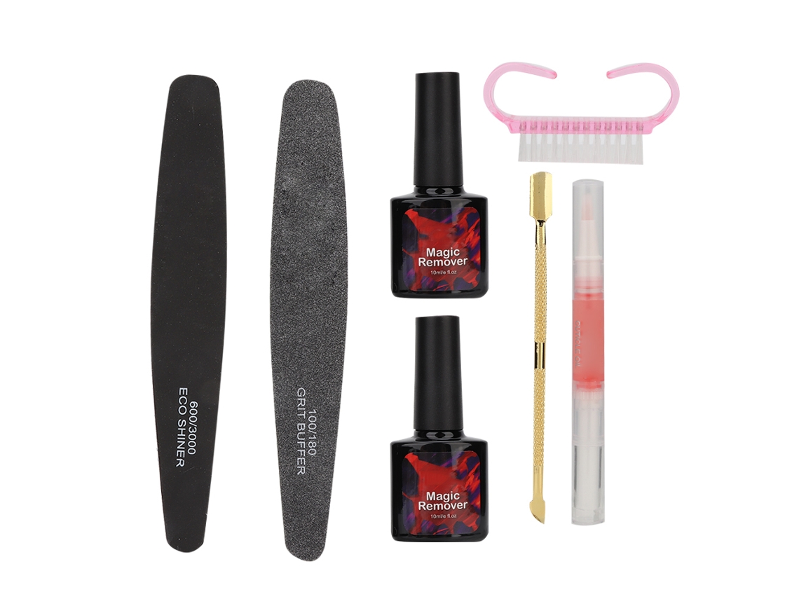 Kit De Ferramentas Para Remover Esmalte De Unhas Com Quitamaniquíes, Lixa E Empurrador De Pele Morta (133g)