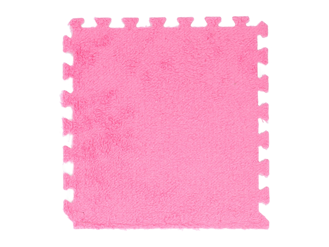 Primerox 10pcs Tapete de Piso Interconectado Peludo Espesso de Espuma Eva para Quarto Sala de Estar