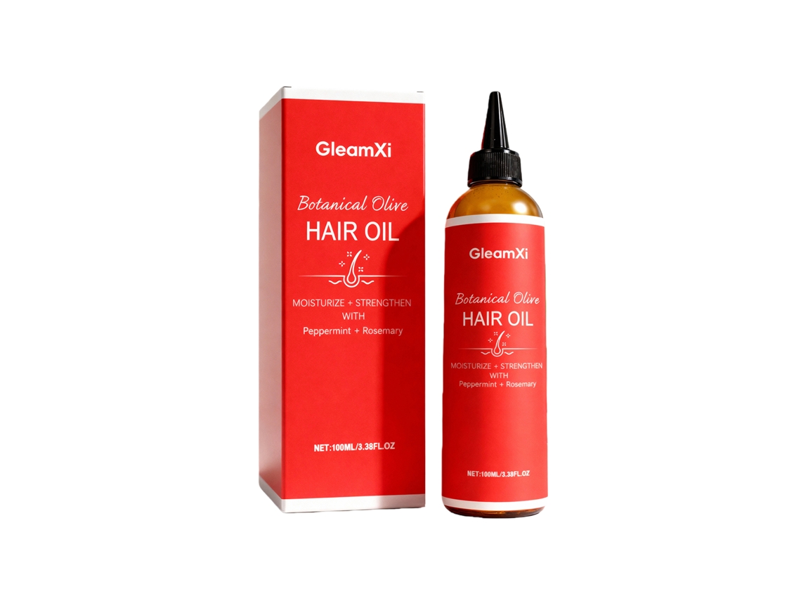 Óleo de Cabelo Gleamxi Olive por LAXISCREED Suaviza, Nutre e Dá Volume Natural Aos Fios