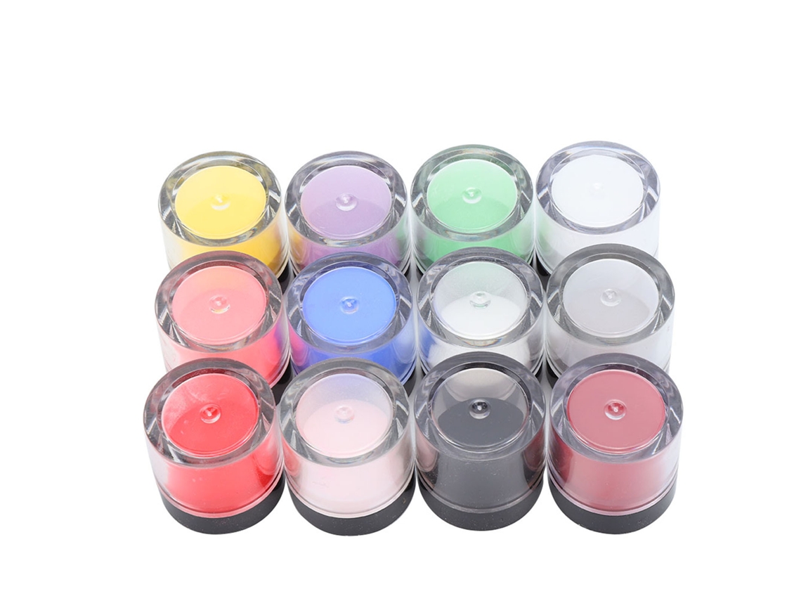 Pó acrílico para unhas com 12 cores, ferramenta de manicure de cristal para decoração e construção de unhas.