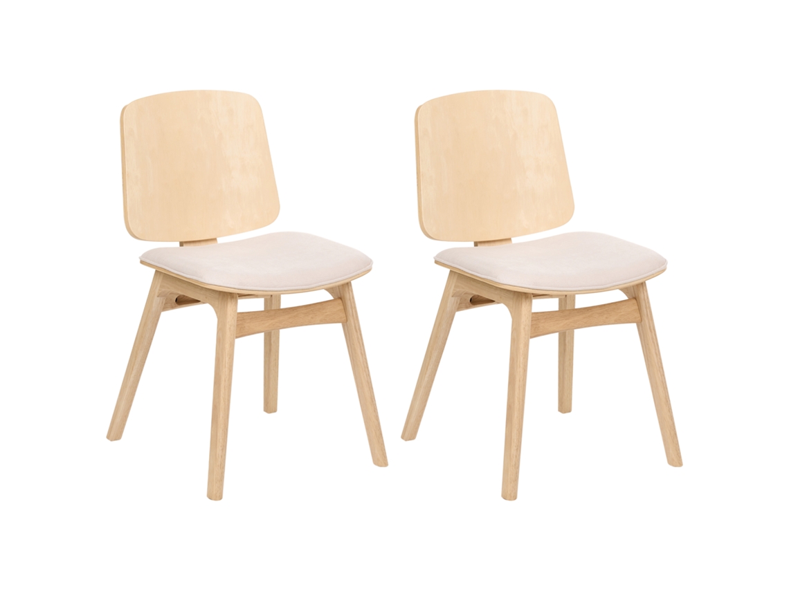 Sillas De Estilo Retro Beliani Charleston De Madera De Caucho Marrón 45x51x78